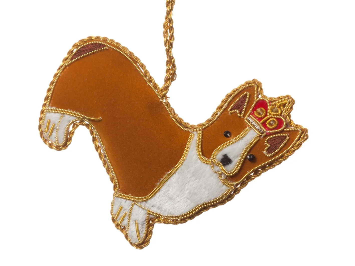 St. Nicolas Corgi with Crown Decoration