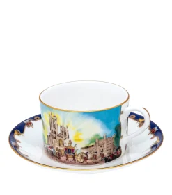 Halcyon Days Coronation at Westminster Abbey Bone China Teacup & Saucer