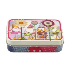 Emma Ball Crafting Gnomes Hinged Small Rectangular Tin