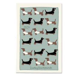 Poppy Treffry Dachshunds Tea Towel