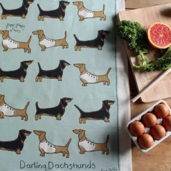 Poppy Treffry Dachshunds Tea Towel