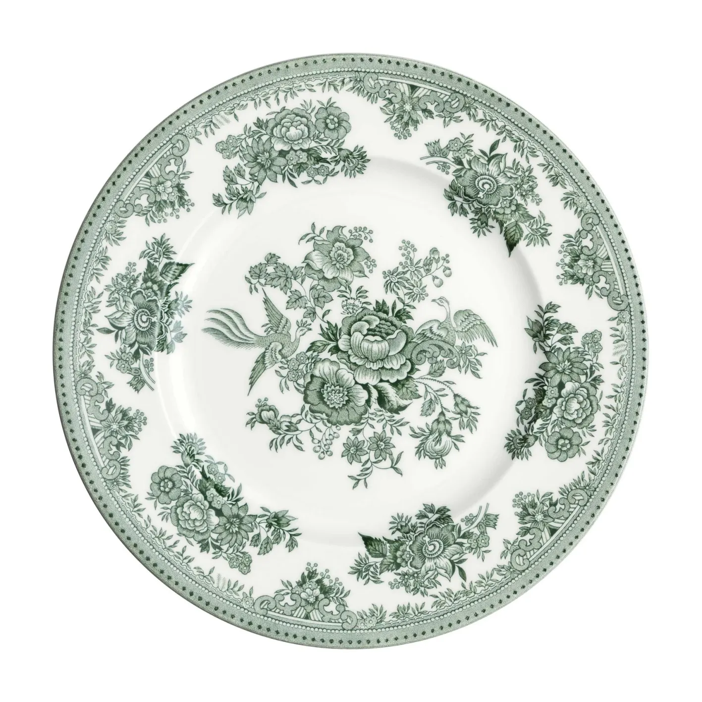 Burleigh Dark Green Asiatic Pheasant Medium Plate 8 3/4 in