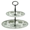 Burleigh Dark Green Asiatic Pheasants 2 Tier Cake Stand