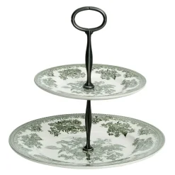 Burleigh Dark Green Asiatic Pheasants 2 Tier Cake Stand