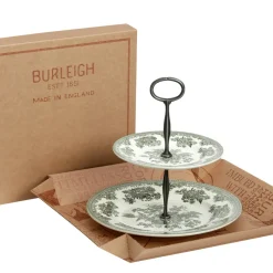 Burleigh Dark Green Asiatic Pheasants 2 Tier Cake Stand