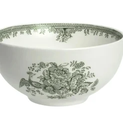 Burleigh Dark Green Asiatic Pheasants Small Footed Bowl - 6.25in/16cm