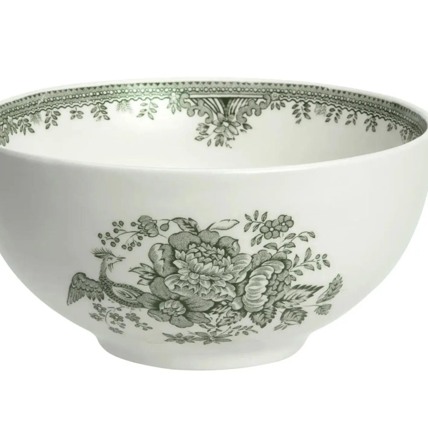 Burleigh Dark Green Asiatic Pheasants Small Footed Bowl - 6.25in/16cm