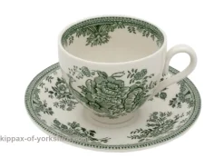 Burleigh Dark Green Asiatic Pheasant Teacup and Saucer