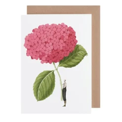 Laura Stoddart Dark Pink Hydrangea Blank Greetings Card