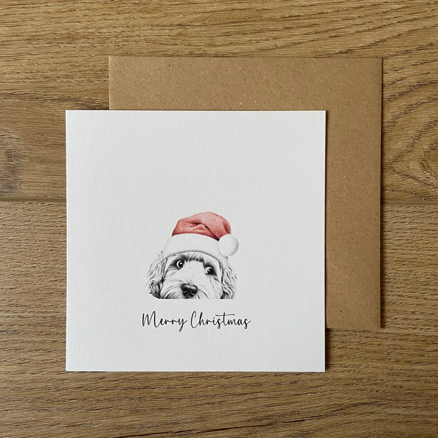 Katherine Sheard Designs Dino Dog Christmas Greetings Card