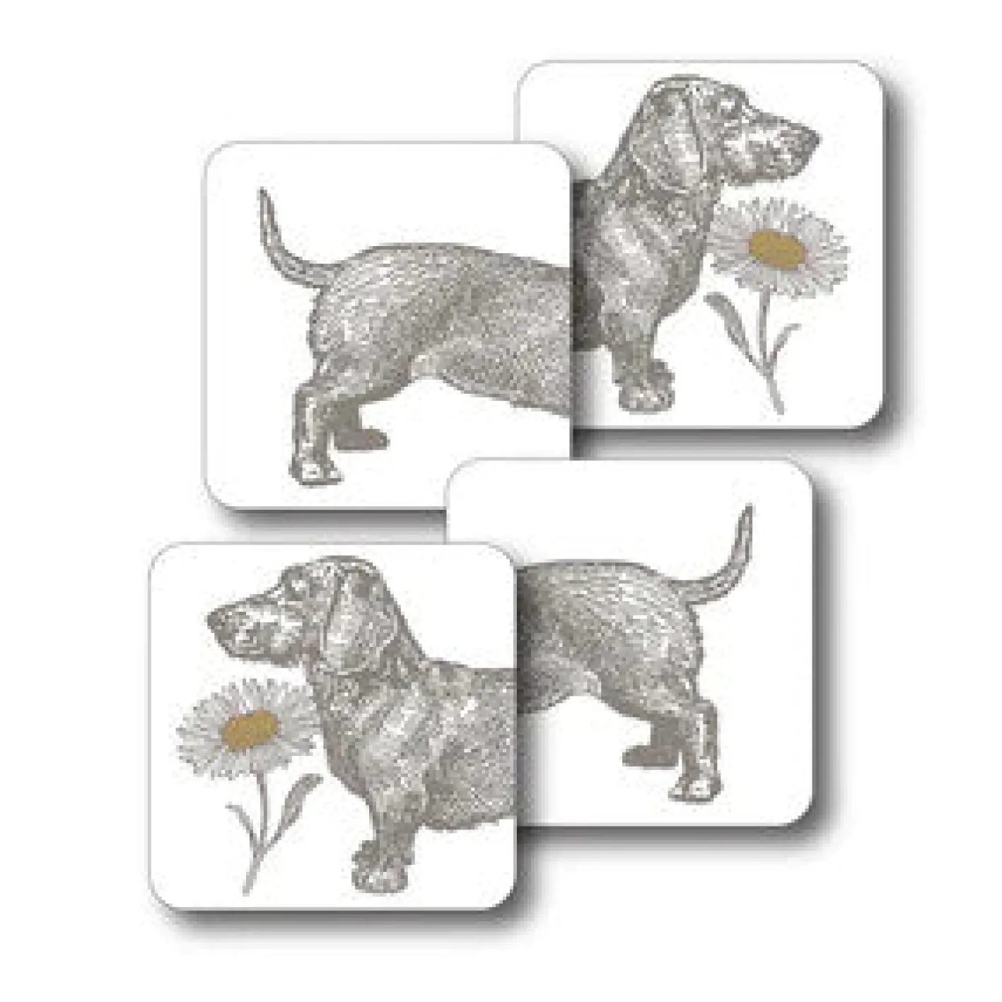 Thornback & Peel Dog and Daisy Set of 4 Coasters