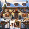 All Jigsaw Puzzles Dogs in a Christmas Cottage Garden 500 Piece Jigsaw Puzzle