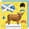 Yeti Dress a Highland Cow Birthday Card