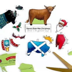 Yeti Dress a Highland Cow Christmas Card