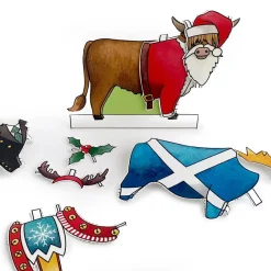 Yeti Dress a Highland Cow Christmas Card