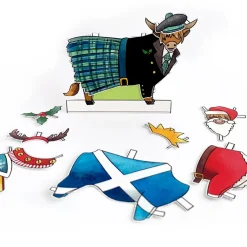 Yeti Dress a Highland Cow Christmas Card