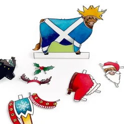 Yeti Dress a Highland Cow Christmas Card