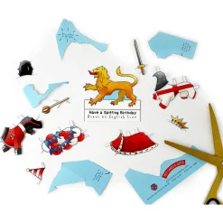 Yeti Dress an English Lion Birthday Card