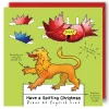 Yeti Dress an English Lion Christmas Card