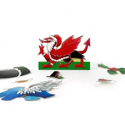 Yeti Dress a Welsh Dragon Christmas Card