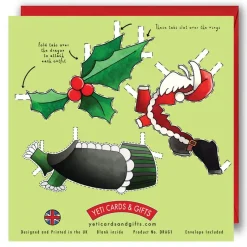 Yeti Dress a Welsh Dragon Christmas Card