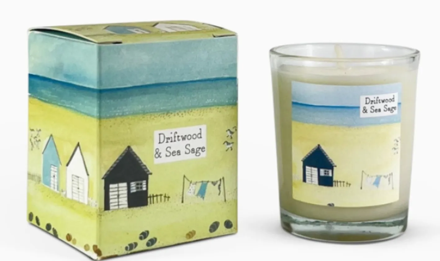 Heaven Scent Driftwood & Sea Sage Votive Candle - Beach Huts