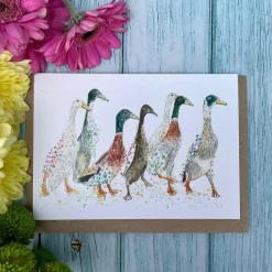 Jen Winnett Ducks in a Row Blank Greetings Eco Card
