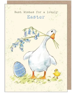 Paper Shed Design Duck with Bluebells Happy Easter Greetings Card