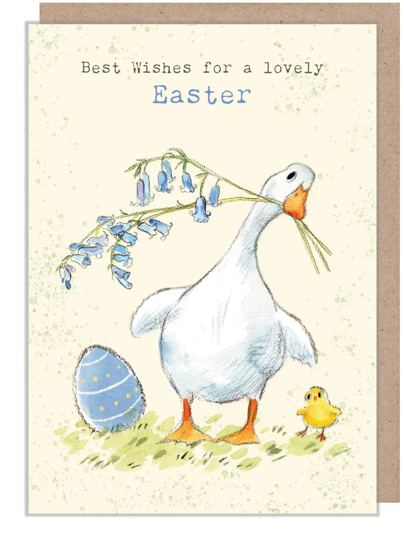 Paper Shed Design Duck with Bluebells Happy Easter Greetings Card