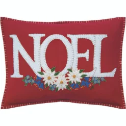 Jan Constantine Edelweiss Noel Pillow - Red