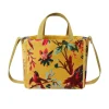 Earth Squared Bags Eden Mustard Botanical Velvet Tote Bag