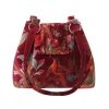 Earth Squared Bags Eden Red Botanical Velvet Ava Bag
