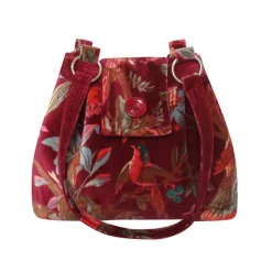 Earth Squared Bags Eden Red Botanical Velvet Ava Bag