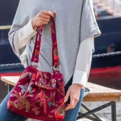 Earth Squared Bags Eden Red Botanical Velvet Ava Bag