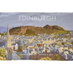 Town Towels Edinburgh - Aurthur's Seat, Salisbury Crags Tea Towel