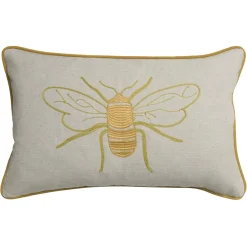 Sophie Allport Embroidered Bees Linen Blend Pillow