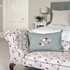 Sophie Allport Embroidered Peony Cotton Pillow