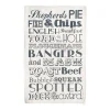 Victoria Eggs English Dinner Tea Towel - Charcoal