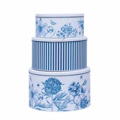 Sanderson Etchings & Roses Set of 3 Round Cake Tins