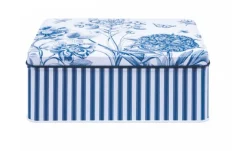 Sanderson Etchings and Roses Deep Rectangular Tin