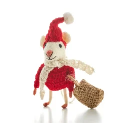 Sew Heart Felt Father Christmas Mouse Felt Christmas Decoration