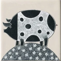Moorland Pottery Fat Pig Coaster by
