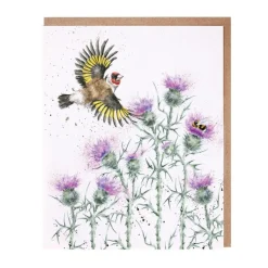 Wrendale Designs 'Feathers and Thistles' Gold Finch Greetings Card