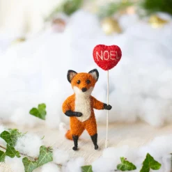 Sew Heart Felt Felix Fox Holding a Noel Balloon Felt Decoration
