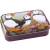 Emma Ball Felted Puffin Hinged Small Rectangular Tin