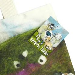 Emma Ball Felted Sheep Canvas Tote Bag