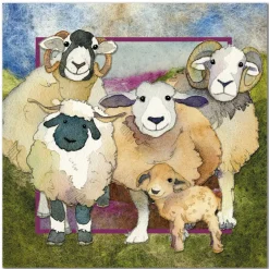 Emma Ball Felted Sheep Family Greetings Card