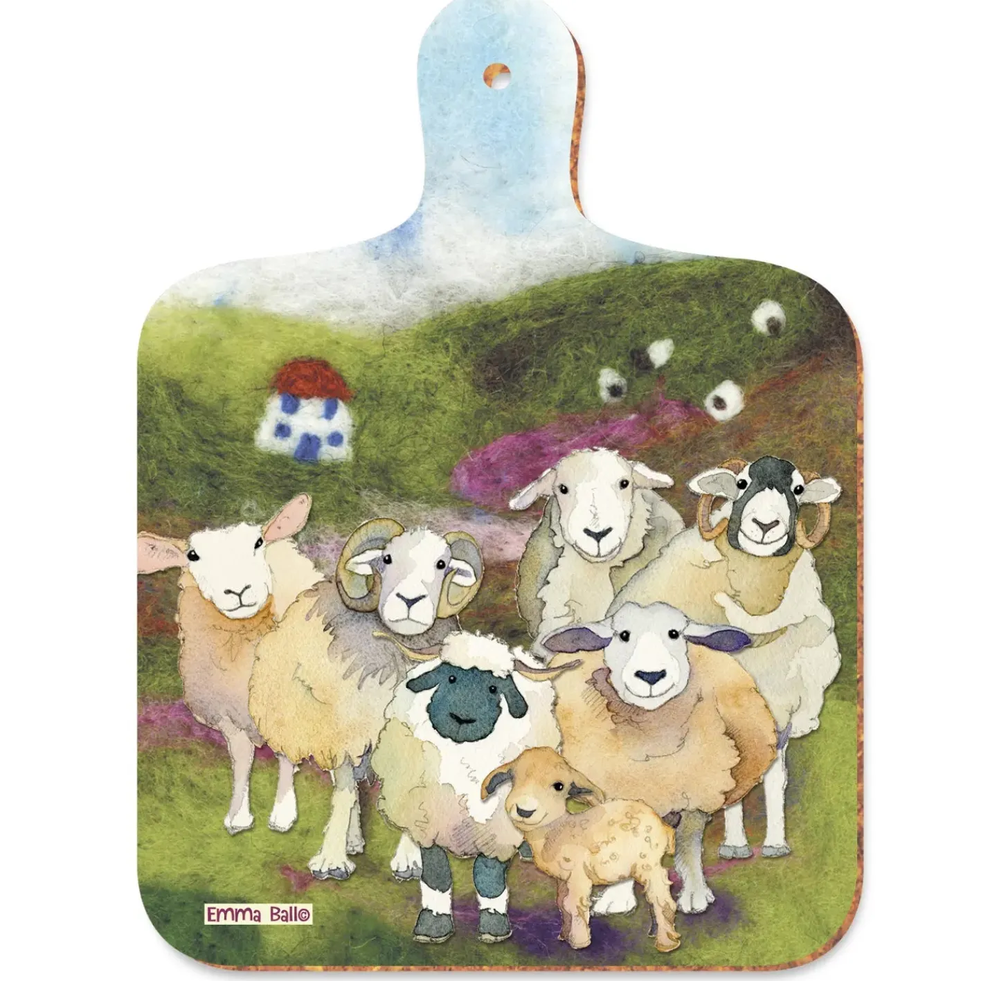 Emma Ball Felted Sheep Mini Chopping Board