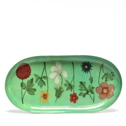 Roomytown Festival of Flowers Oval Enamel Printed Tray