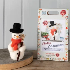 The Crafty Kit Co. Festive Snowman Needle Felting Kit